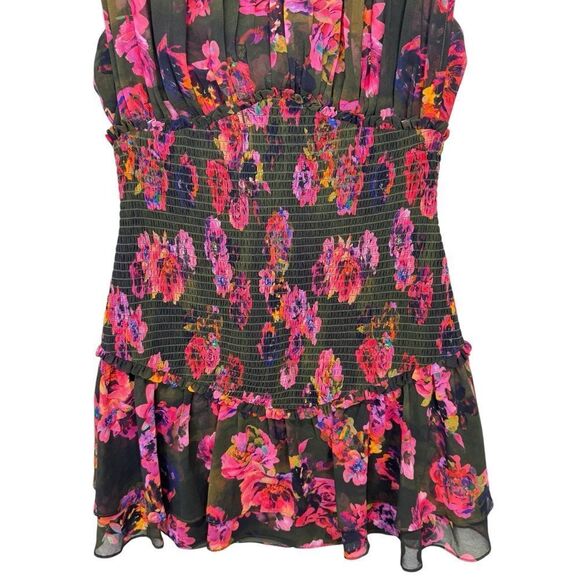 NEW AMUR Sierra Smocked Mini Dress Earthy Garden Size 4 - Picture 8 of 12